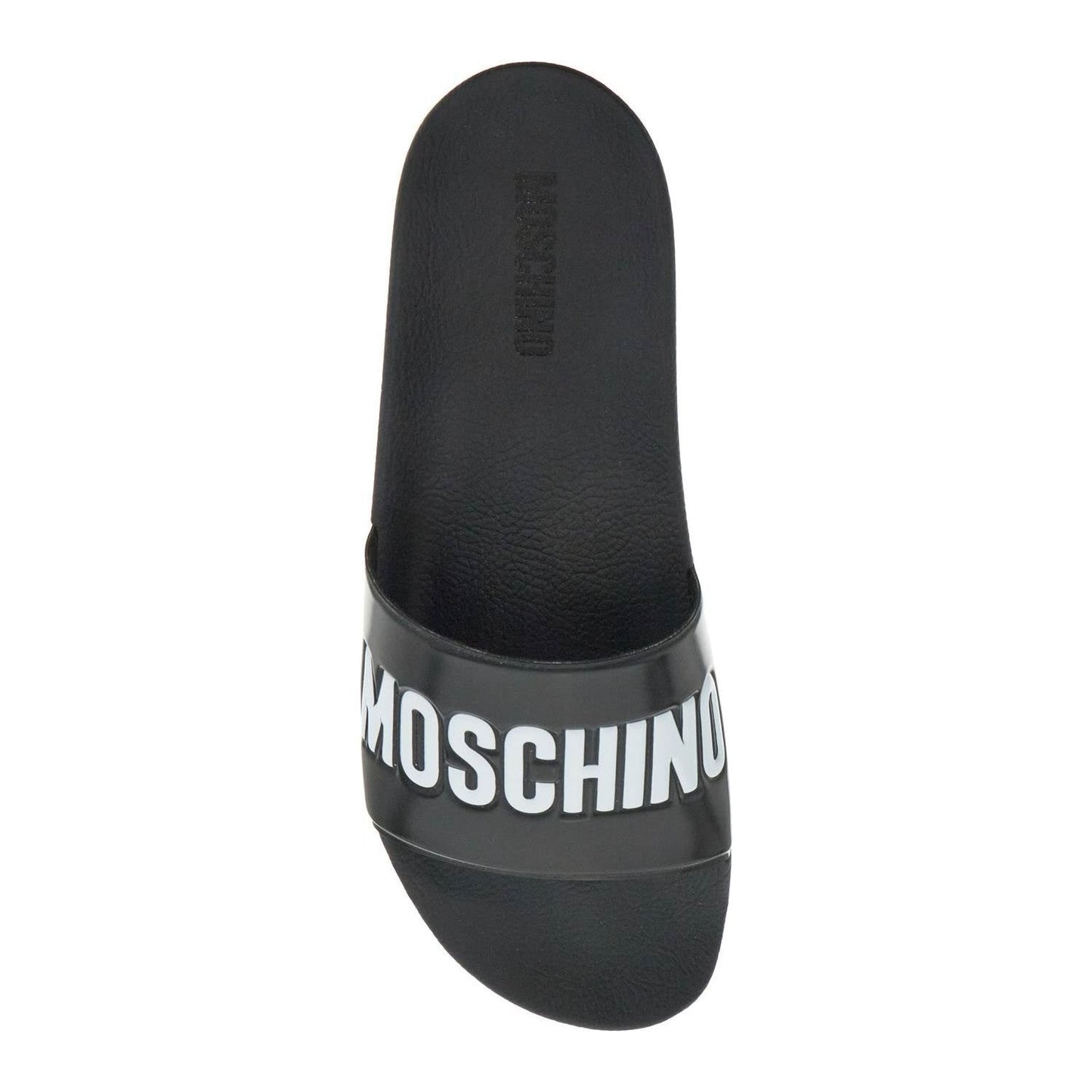 Moschino rubber slides with logo branding