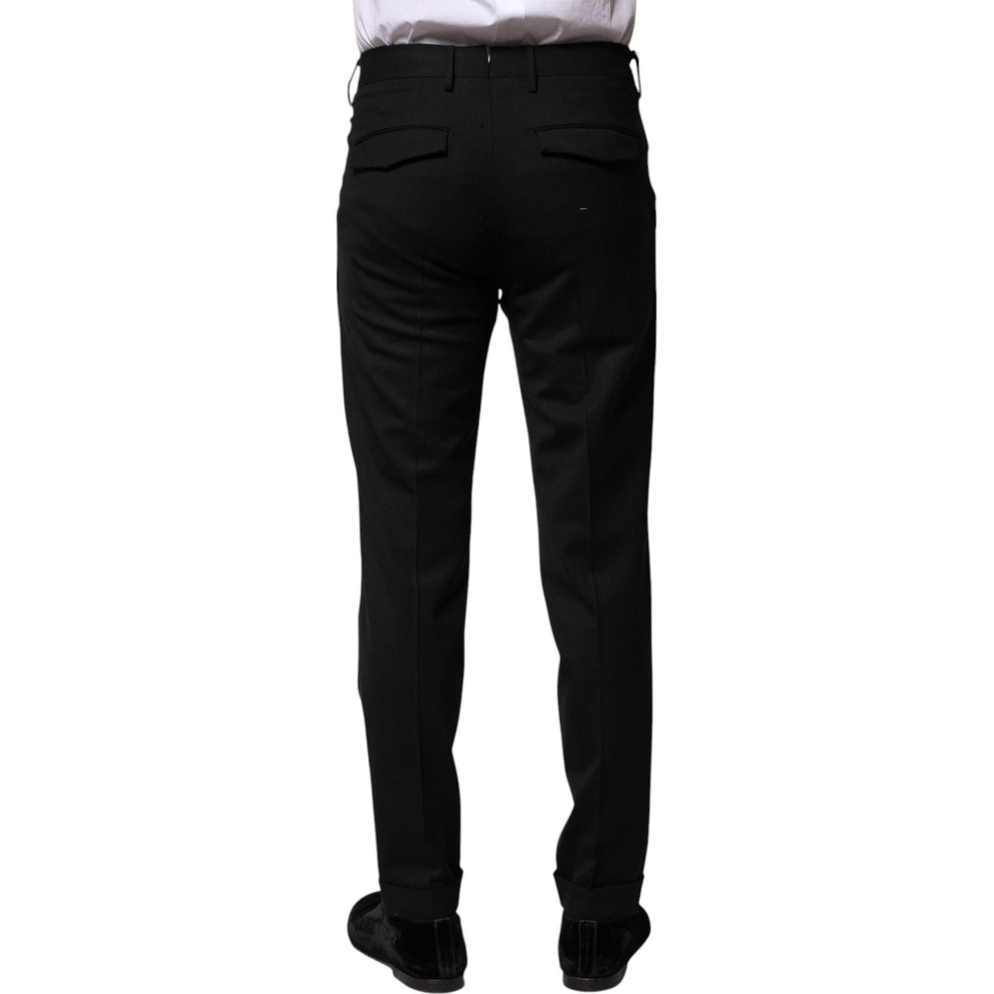 PT Torino Black Solid Formal Tapered Men Dress Pants