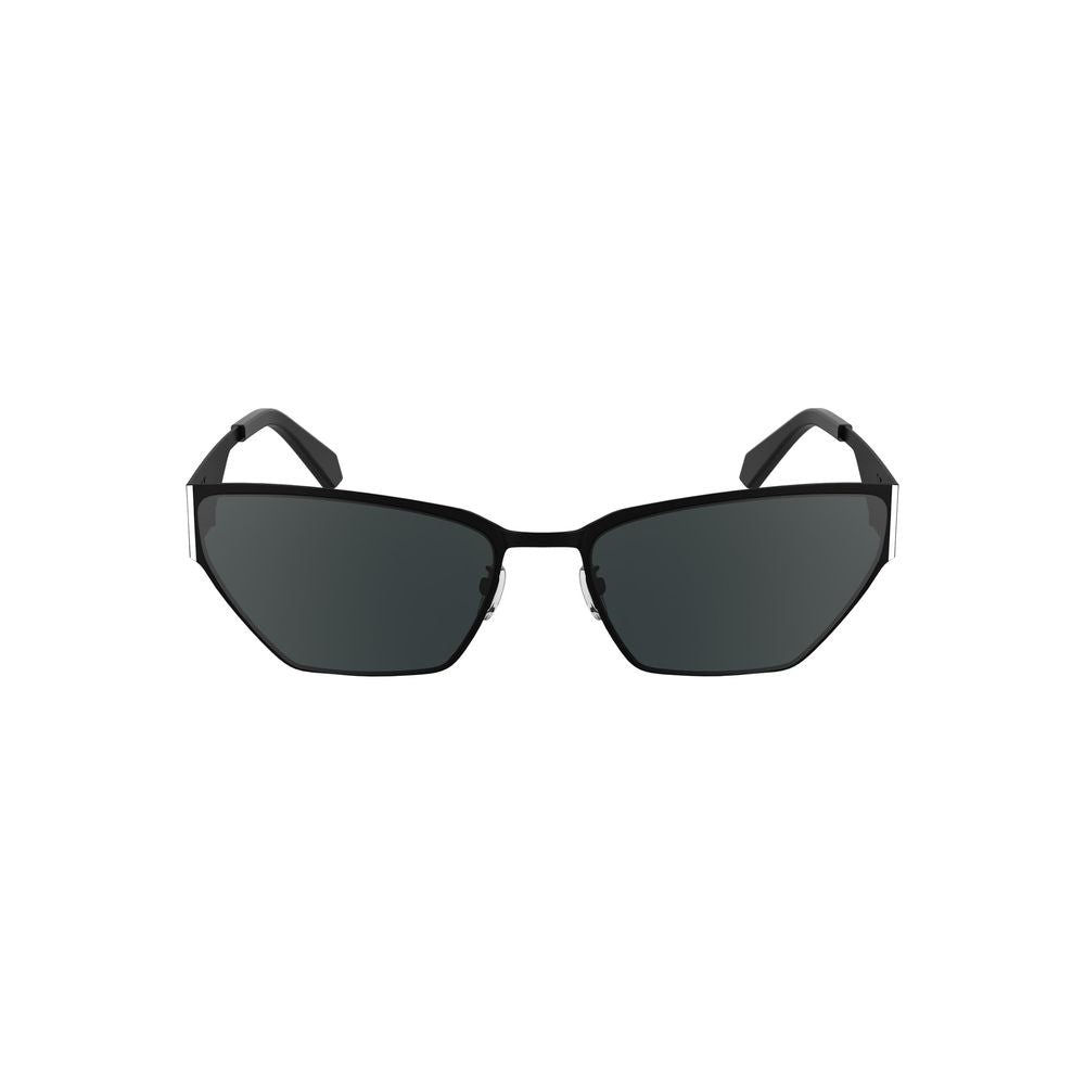 Calvin Klein black metal sunglasses with sleek design and dark lenses for a stylish look.