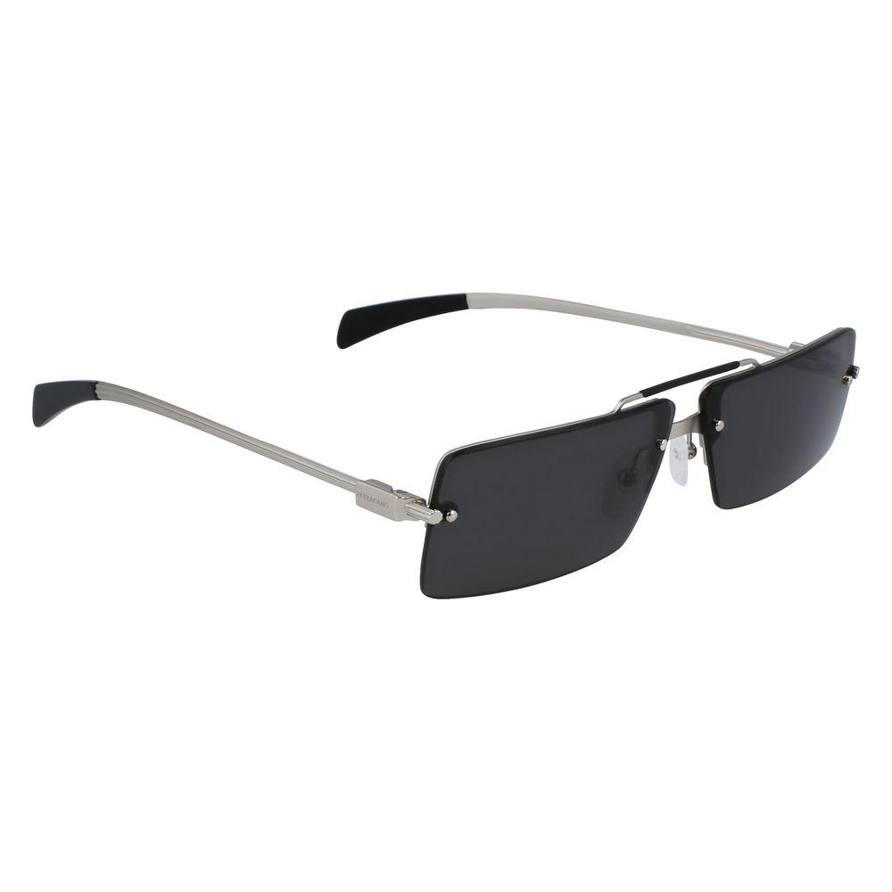 Ferragamo gray metal unisex sunglasses SF306S-042, category 3, with 65/11/155mm dimensions, featuring sleek design and dark lenses.