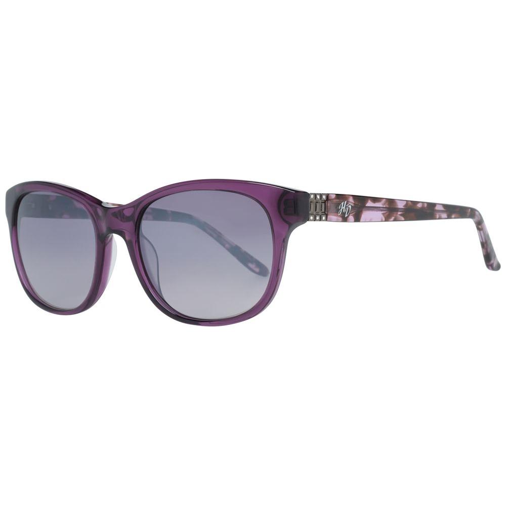 Harley-Davidson purple women sunglasses with butterfly style, gradient lenses, and 100% UVA/UVB protection.