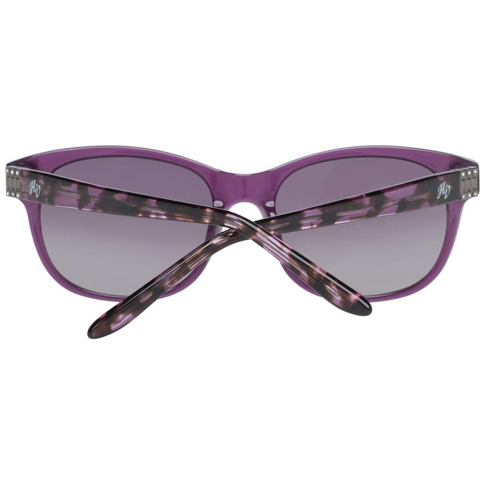 Harley-Davidson purple women's sunglasses with butterfly style, gradient lenses, and full-rim plastic frame.