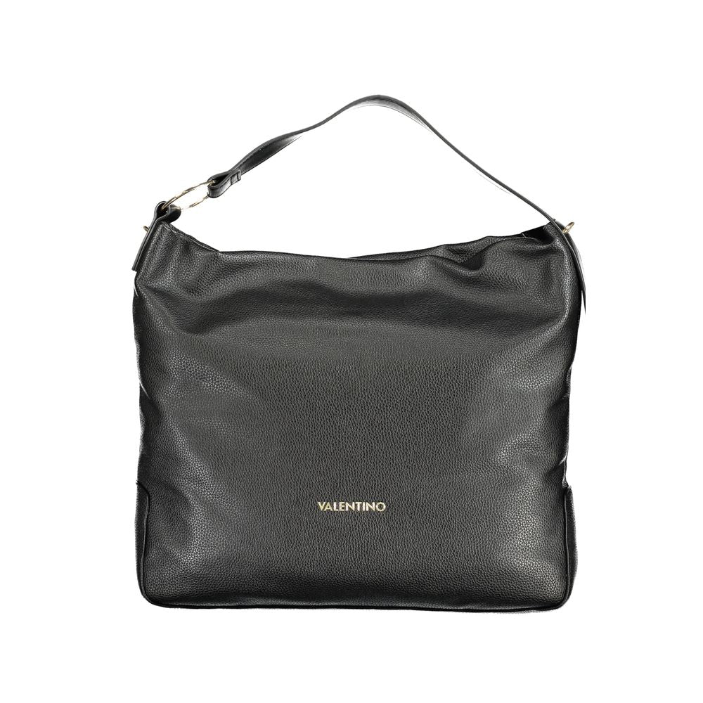 Valentino Bags black polyethylene women's handbag with single handle and shoulder strap.