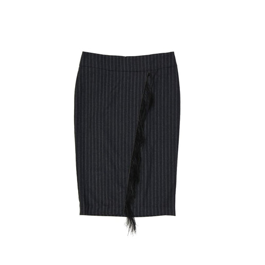 Brunello Cucinelli Gray Virgin Wool Long Skirt