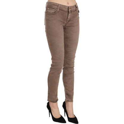 CYCLE Brown Low Waist Slim Fit Skinny Pants