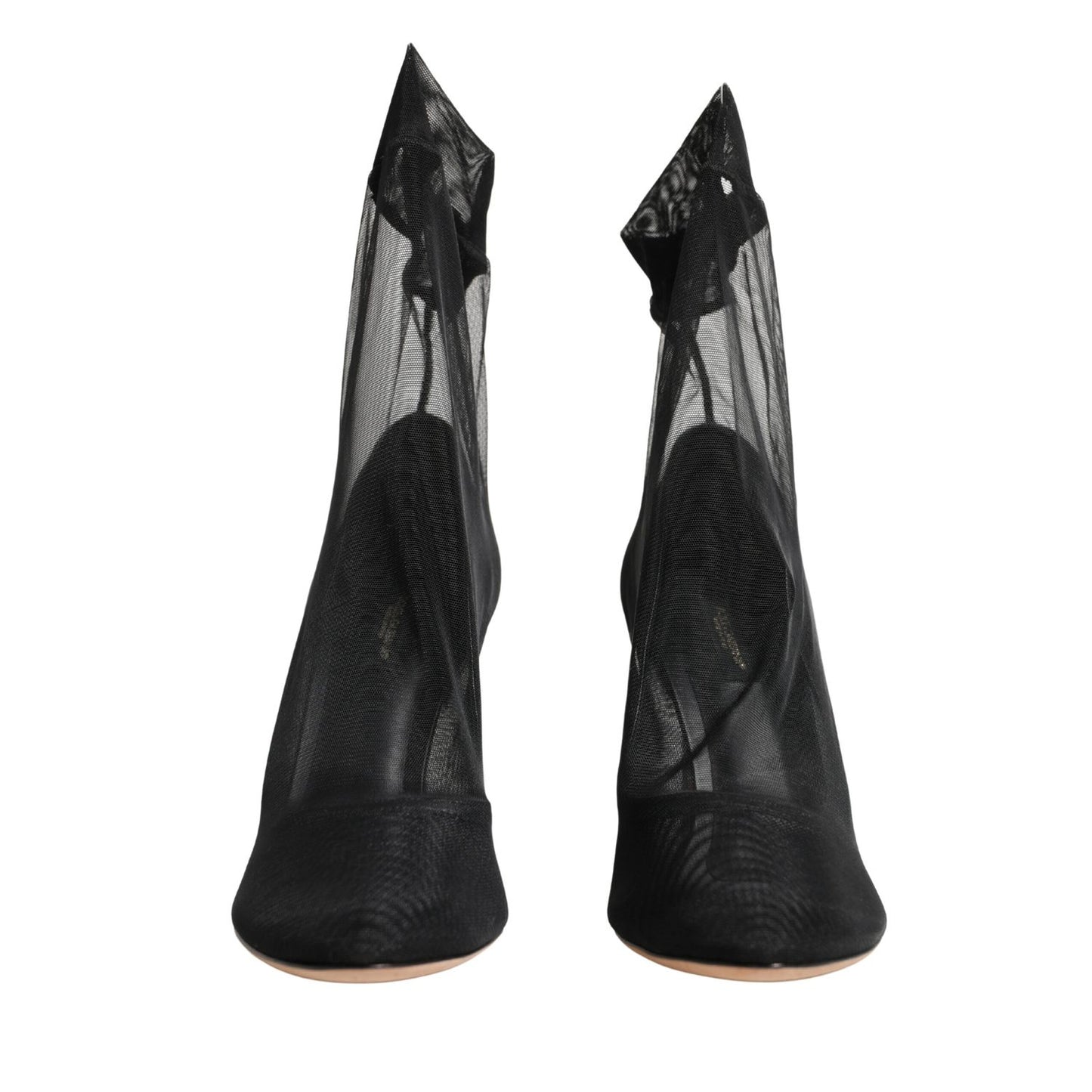 Dolce & Gabbana Black Nylon Stretch Mesh Sock Boots Shoes