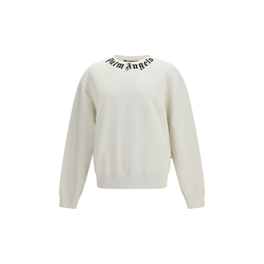 Palm Angels White Cotton Sweatshirt
