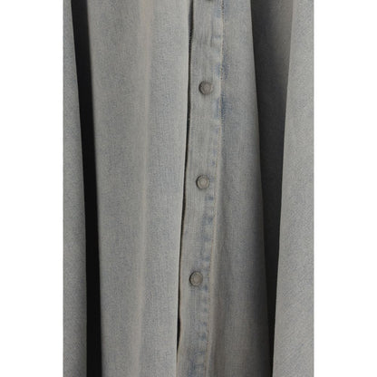 Haikure Blue Cotton Midi Skirt