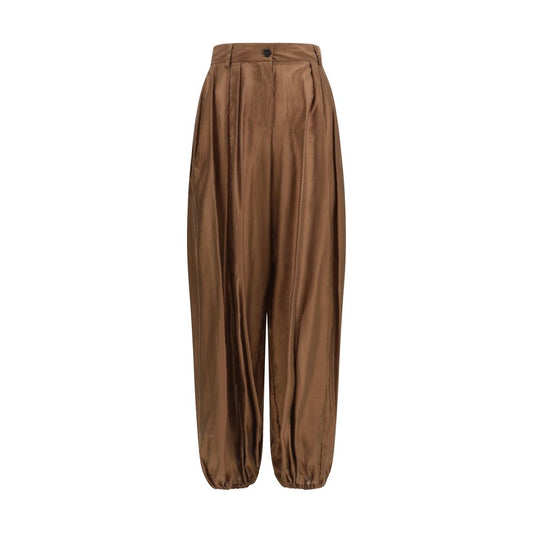 The Latest Brown Polyester Casual Pants