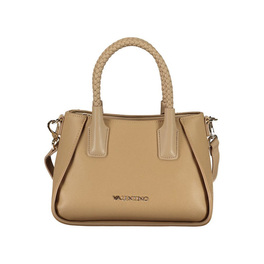 Mario Valentino Beige Polyurethane Women's Bag with Handles and Shoulder Strap
