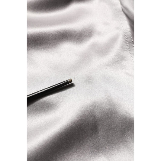 Dolce & Gabbana Metallic Grey Satin Silk Formal Dress Shirt