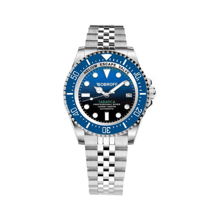 Bobroff Silver Stainless Steel Sport Watch