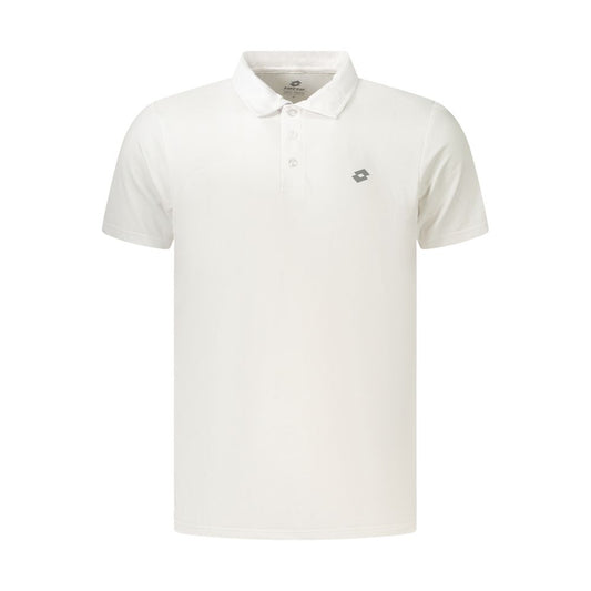 Lotto White Polyester Men's Polo Shirt