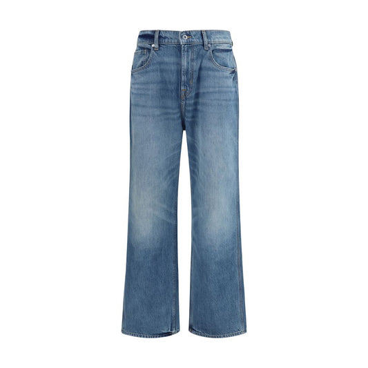 7FOR Blue Cotton Relaxed Fit Jeans