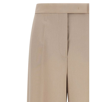 Max Mara Beige Virgin Wool Dress Pants