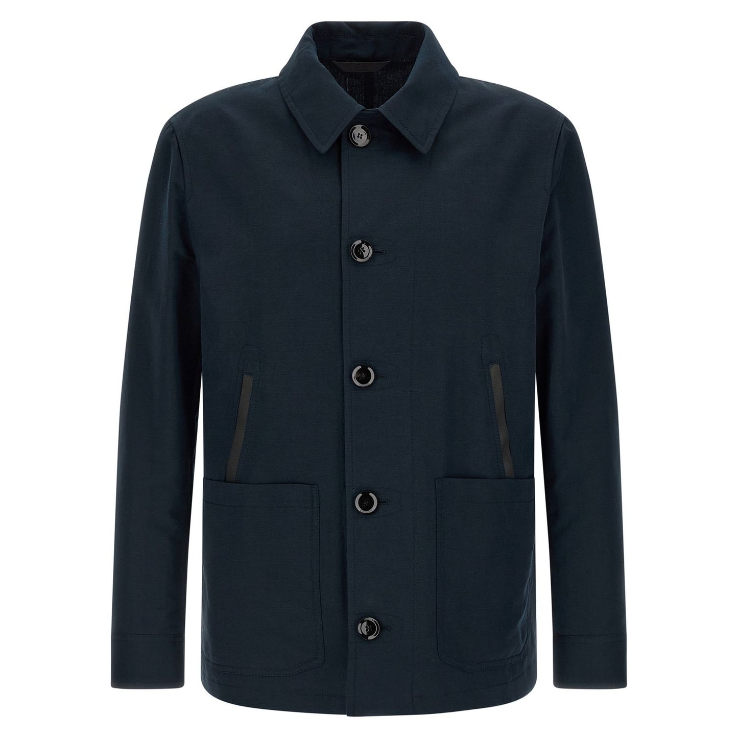 Brioni Blue Linen Full-Length Jacket