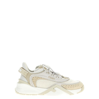 Fendi White Polyester Athletic Sneakers