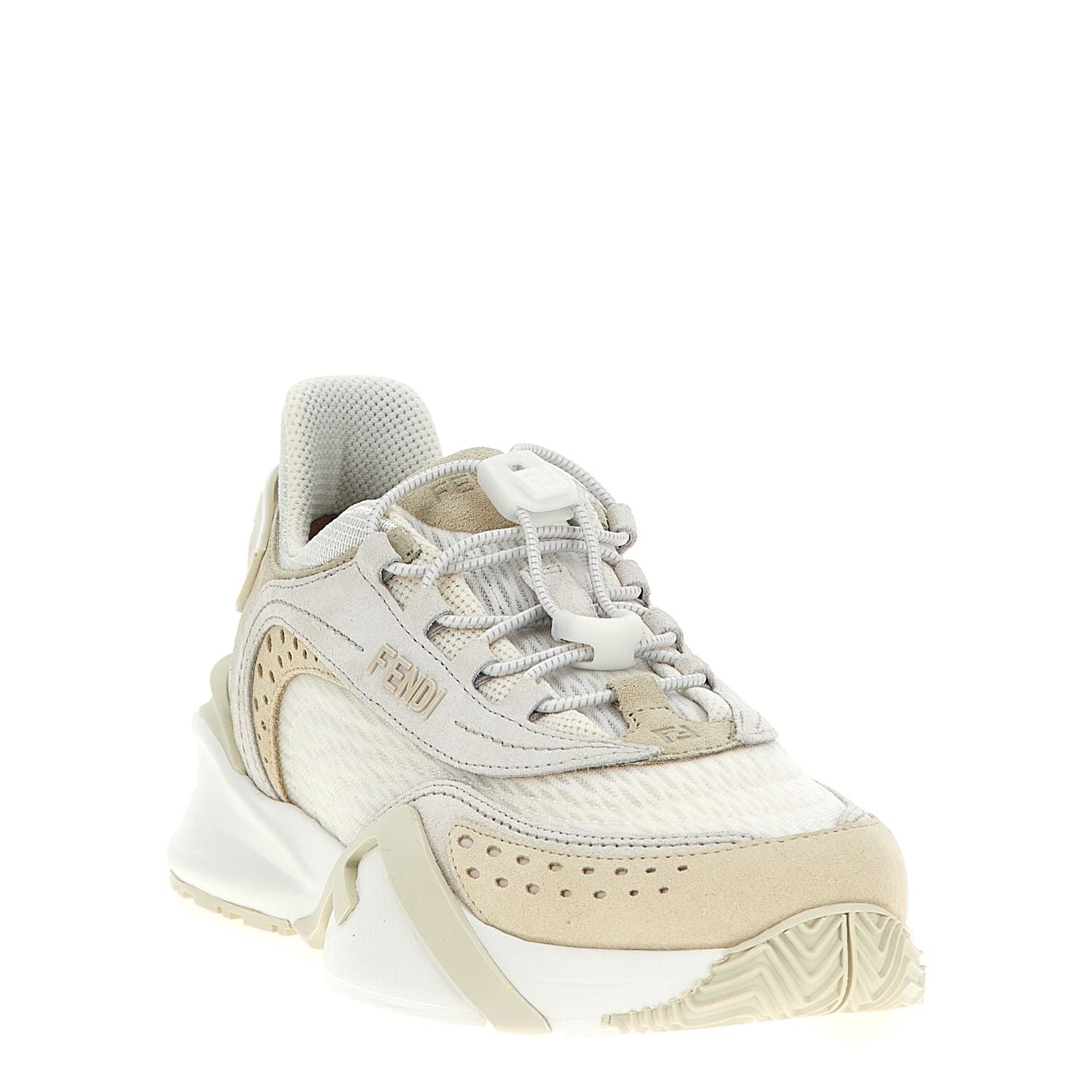Fendi White Polyester Athletic Sneakers