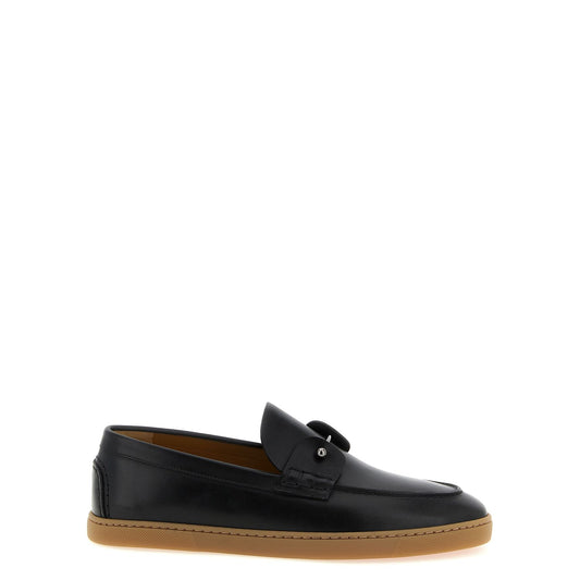 Christian Louboutin Black Calfskin Slip-On Loafers