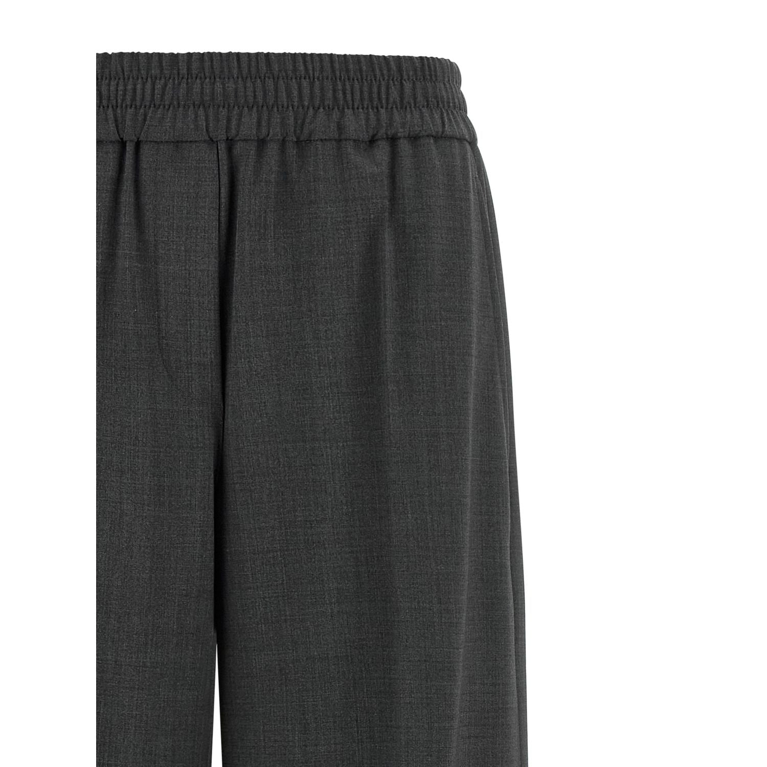 Brunello Cucinelli Gray Virgin Wool Flared Pants