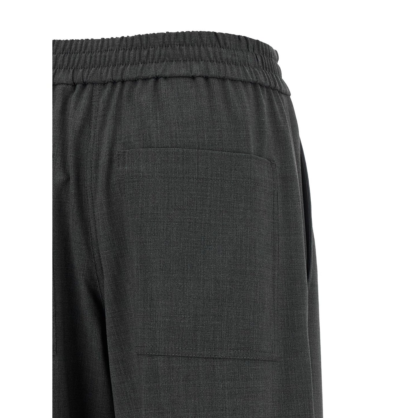 Brunello Cucinelli Gray Virgin Wool Flared Pants