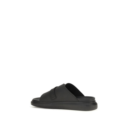 Alexander McQueen Black Calf Leather Bos Taurus Platform Sandals