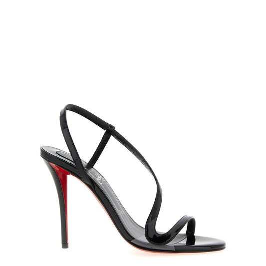 Christian Louboutin Black Calfskin Stiletto Heel Sandals