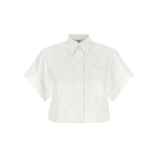 Fendi White Cotton Blouse