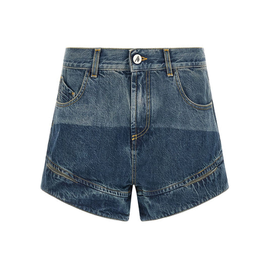The Attico Blue Cotton Bermuda Shorts