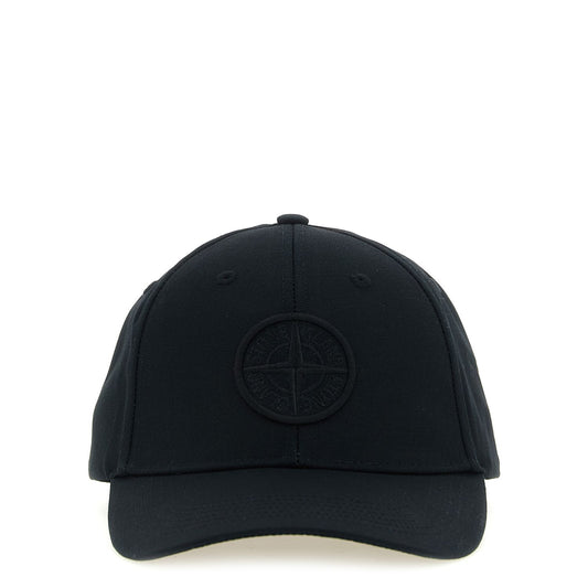 Stone Island Black Cotton Cap (Baseball Hat)