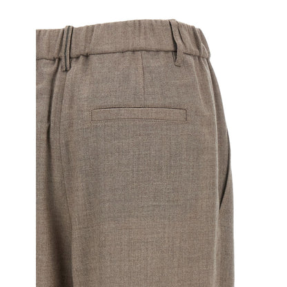 Brunello Cucinelli White Virgin Wool Casual Pants
