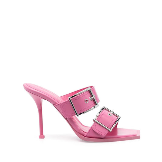 Alexander McQueen 100mm Buckle Leather Sandals Sandals
