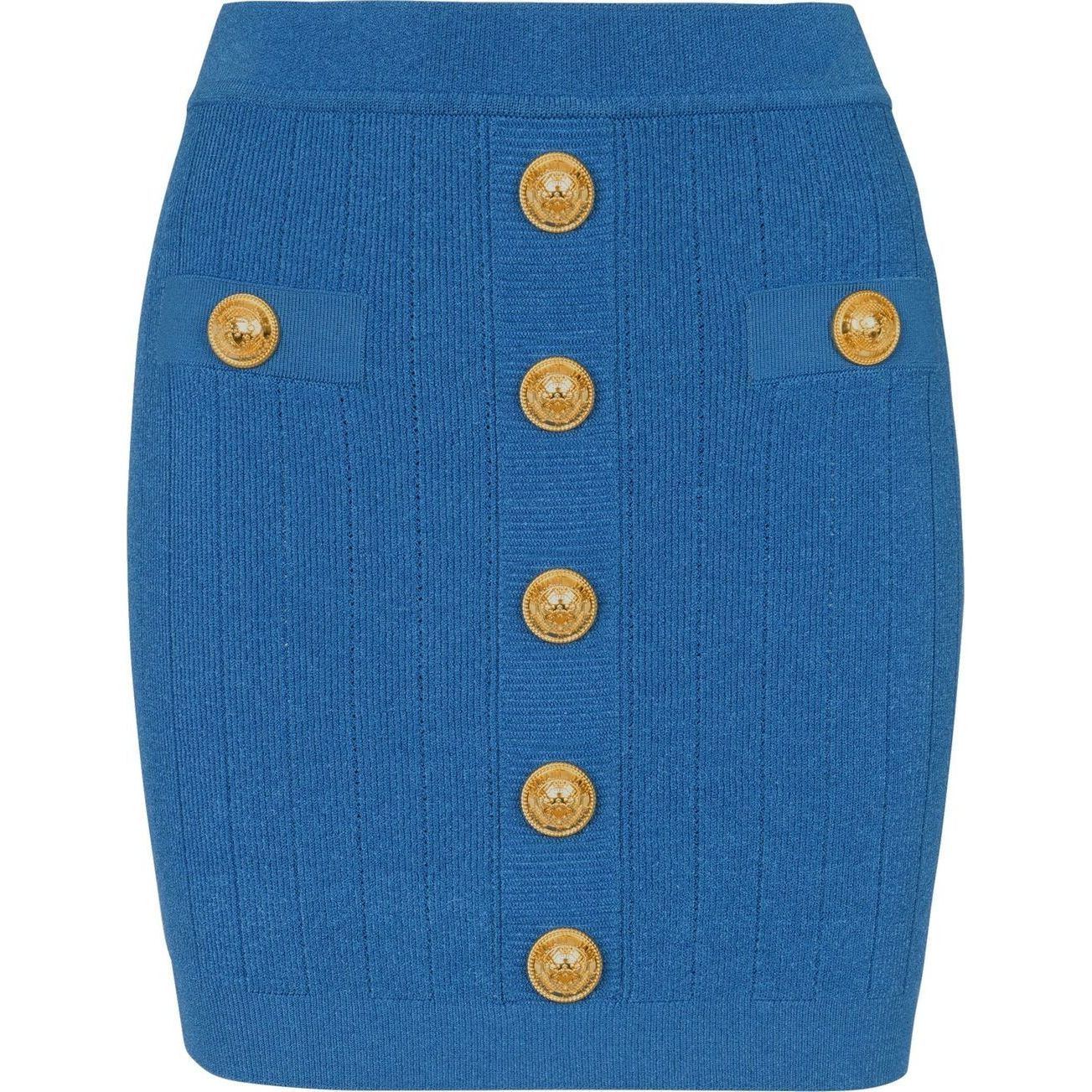 Balmain Button-detail knitted miniskirt