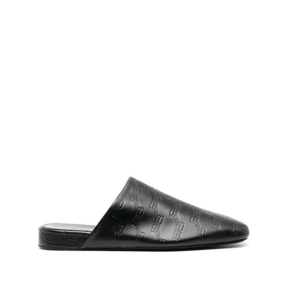 Balenciaga debossed-logo leather mules Sandals