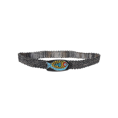 Exquisite J Raffia belt