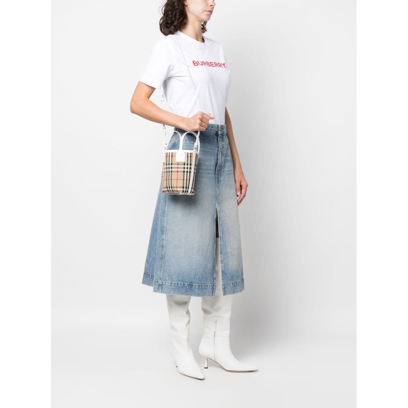 Burberry check motif mini bucket bag