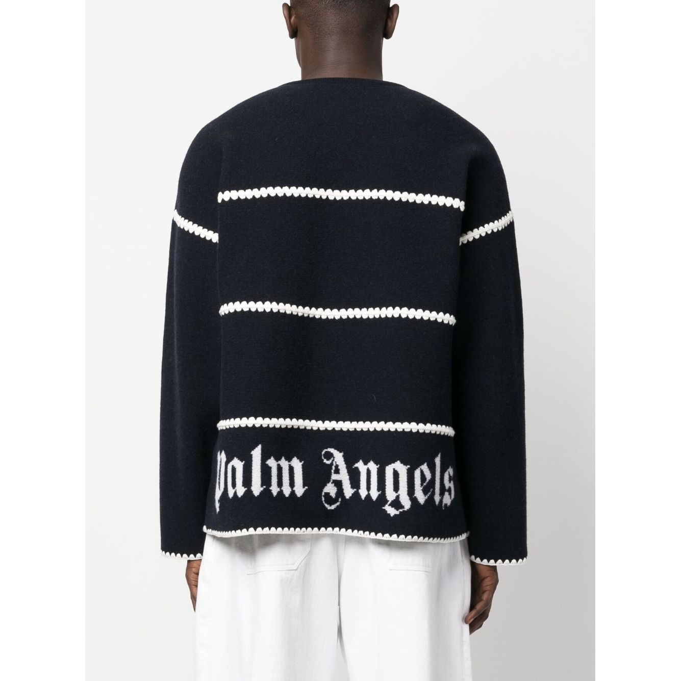 Palm Angels Sweaters Blue Topwear