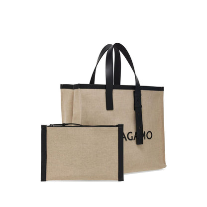 Ferragamo logo-embossed leather tote bag Shopper