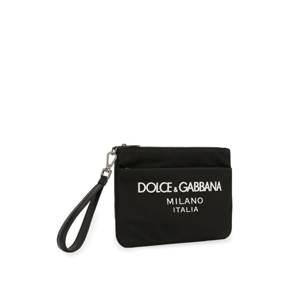 Dolce & Gabbana Nylon pouch with rubberized logo