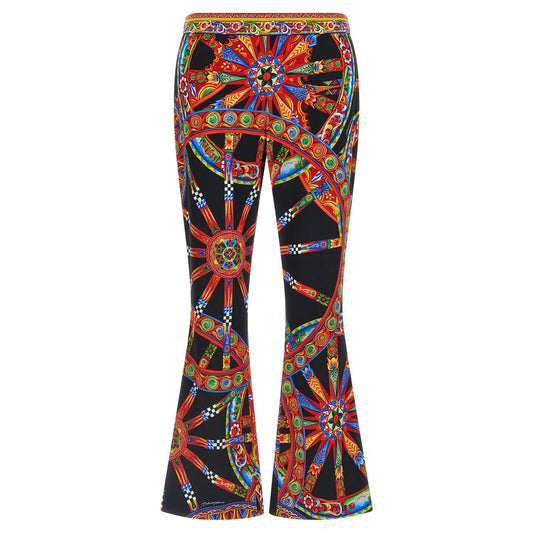 Dolce & Gabbana Multicolor Silk Flared Pants