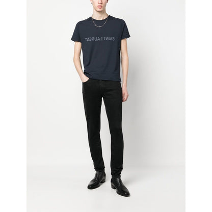 Saint Laurent Reverse logo-print cotton T-shirt