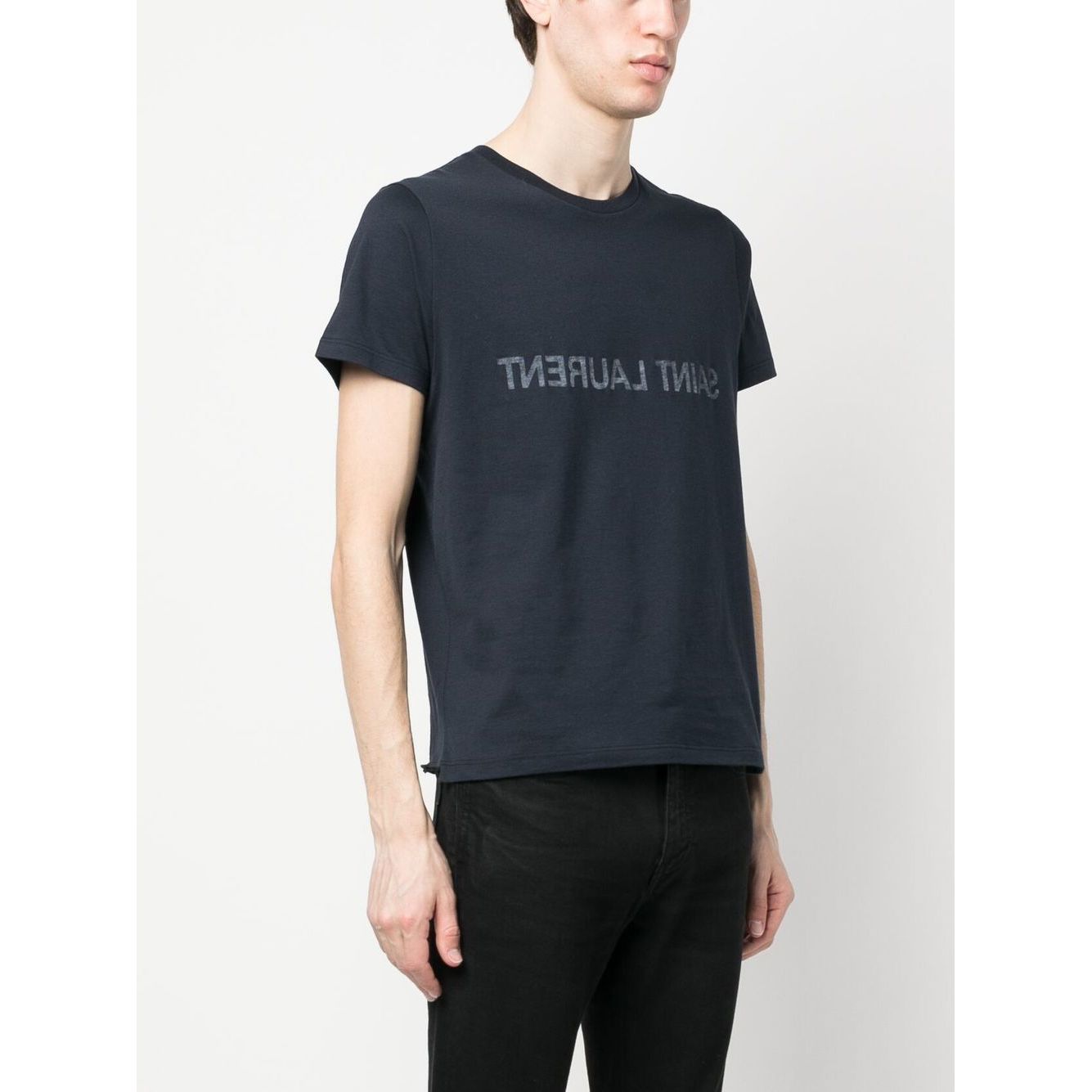 Saint Laurent Reverse logo-print cotton T-shirt