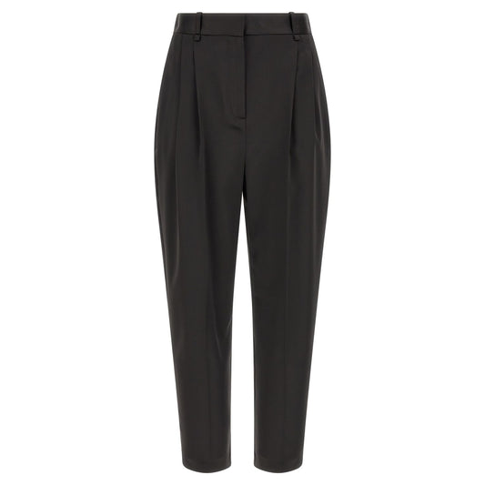 Elisabetta Franchi Black Polyester Cropped Pants
