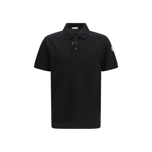 Moncler Black Cotton Polo Shirt