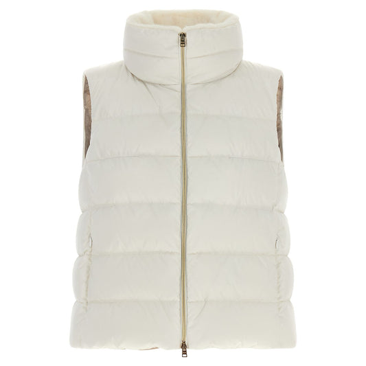 Herno White Polyester Sleeveless Jacket
