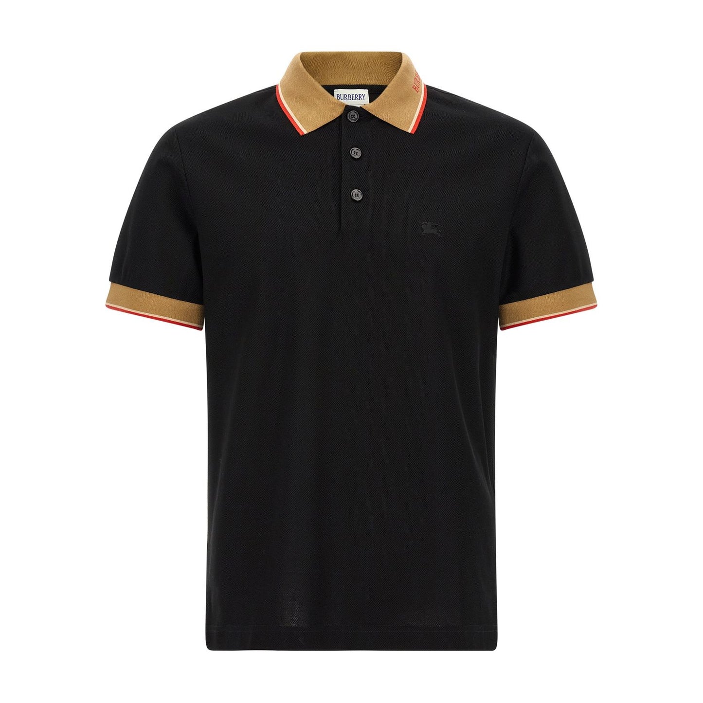 Burberry Black Cotton Polo Shirt