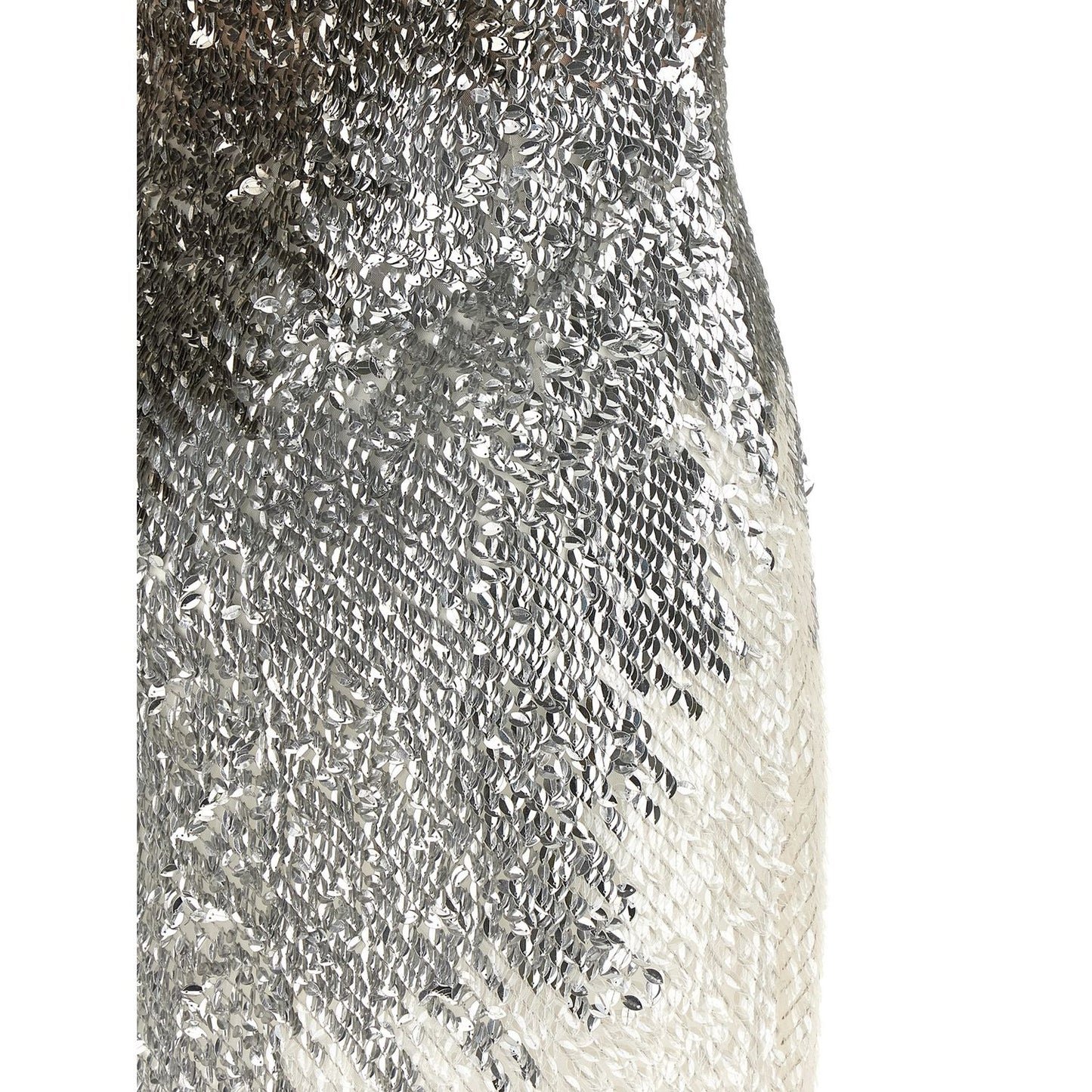Elisabetta Franchi Silver Polyamide Midi Dress