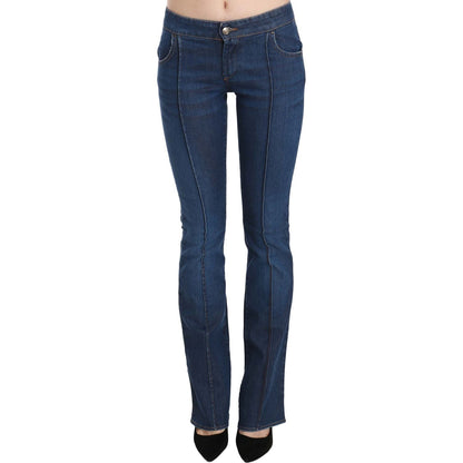 Just Cavalli Blue Low Waist Boot Cut Denim Pants Jeans