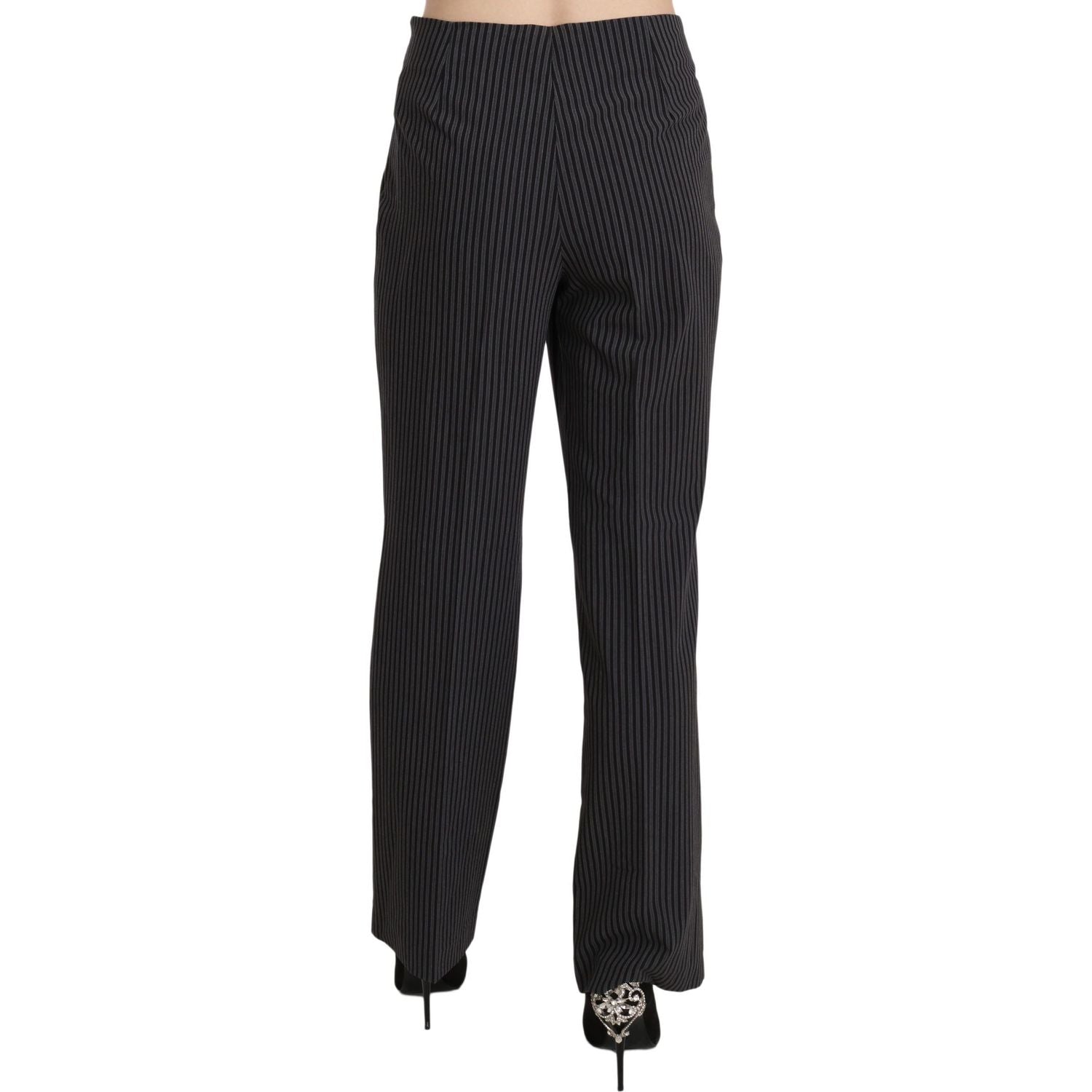 BENCIVENGA Black Striped Cotton Sretch Dress Trousers Pants