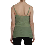 PINK MEMORIES Emerald Silk Spaghetti Strap Tank Top PINK MEMORIES Dim Gray